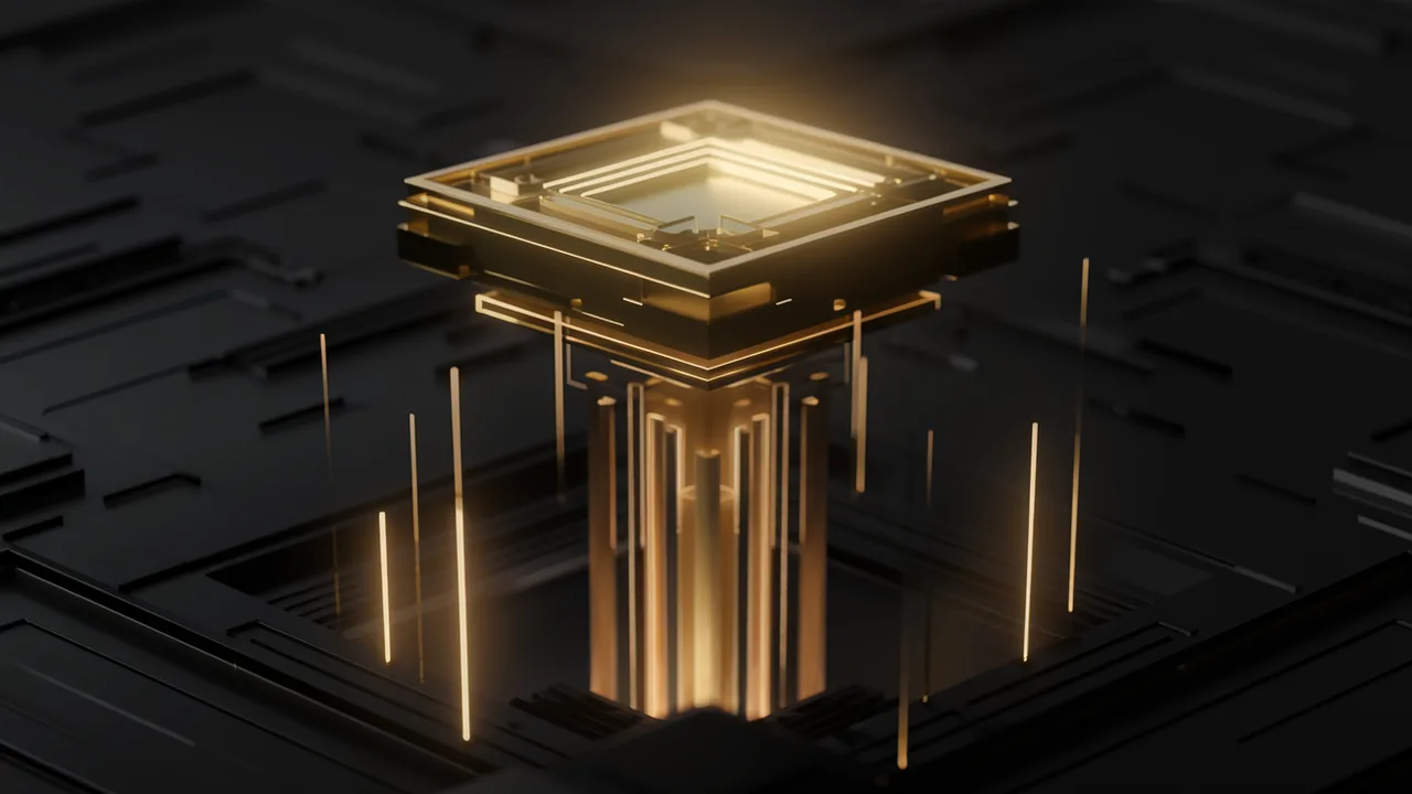 A rising golden platform lifting into the light